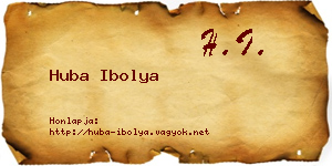 Huba Ibolya névjegykártya